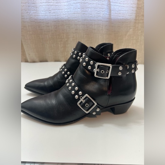 MARC BY MARC JACOBS CARROLL BLACK LEATHER STUDDED ANKLE BOOTIES EUR 39 US 9 - Picture 2 of 10